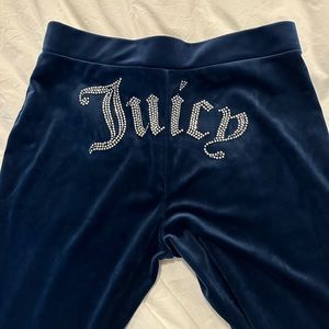 Juicy couture velour logo pant navy